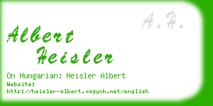 albert heisler business card